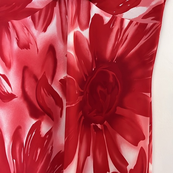 Vintage red floral summer dress - Picture 4 of 5